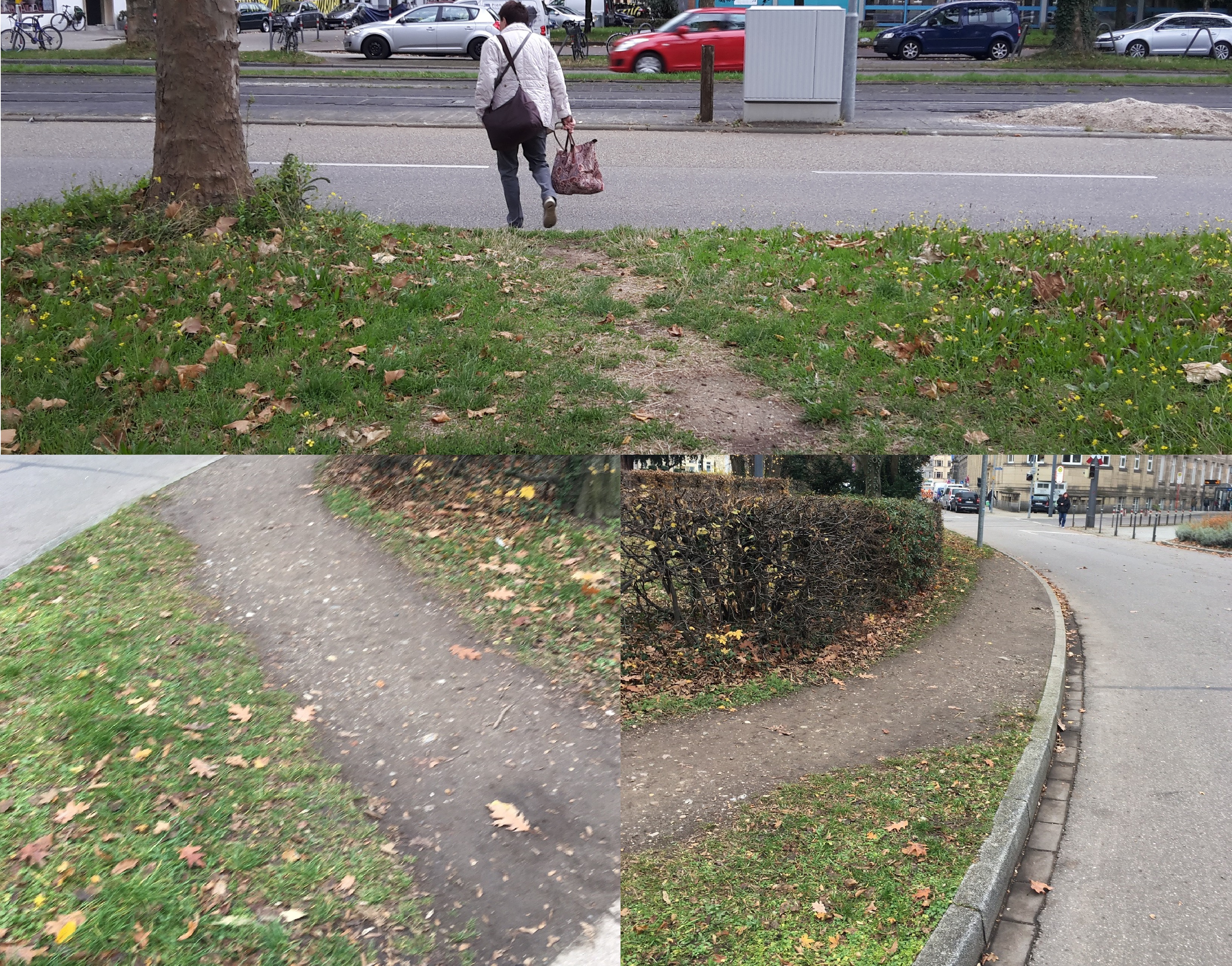 Trampelpfade dank fehlender Gehwege